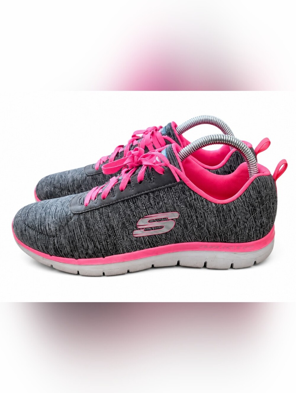 Skechers Flex Appeal Women’s Size 10 Gray Pink Athletic Running Shoes